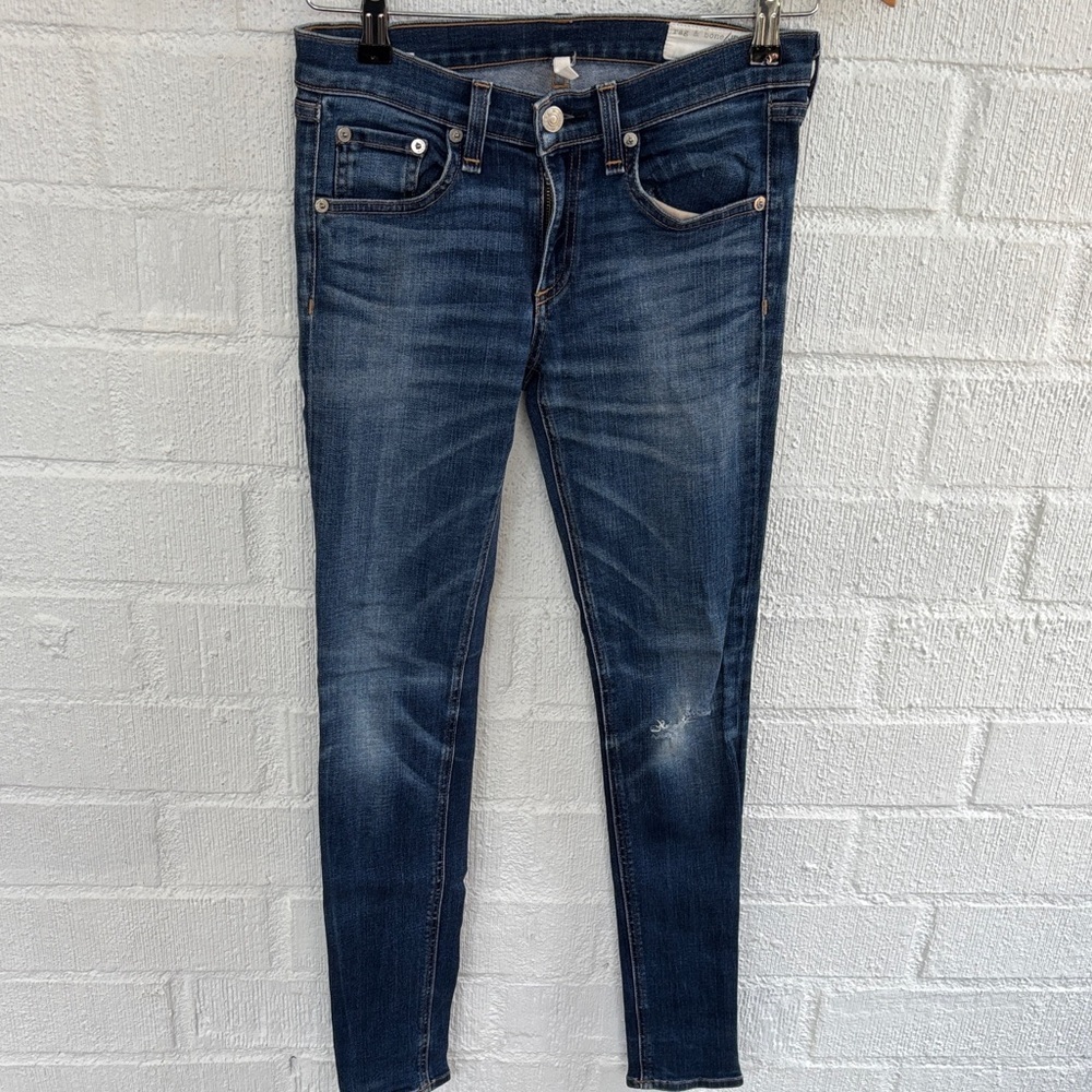 rag & bone Skinny Dark Indigo Stretch Denim Jeans sz 26